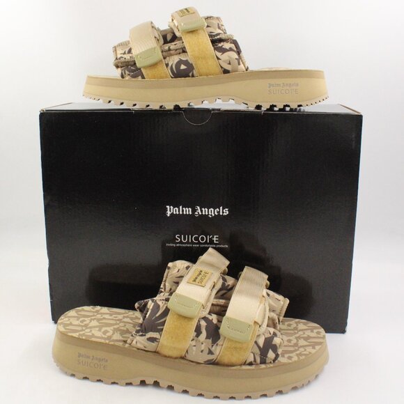 NIB Palm Angels x Suicoke Moto-P Puffer Sandals in Beige US Men's 7/Women's 9 - Picture 1 of 14